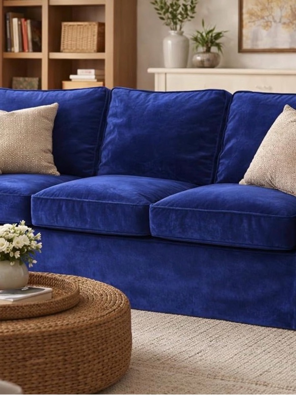 IKEA Ektorp 3-seater sofa Blue Velvet Cover